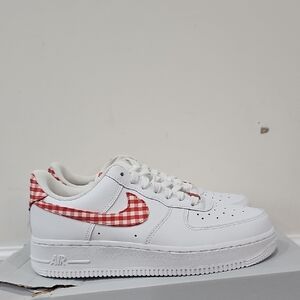 Brand New Rare Air Force 1 07 'Mystic Red Gingham' Size Women's 8 Sku DZ2784 101